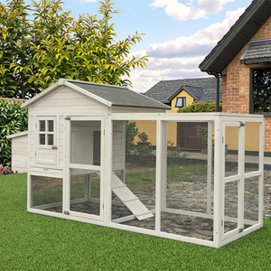 SDC017 Wooden Chicken Coop with Ramp Waterproof Roof Print Pattern <b>Pet</b> House for Sale - Product Image 1