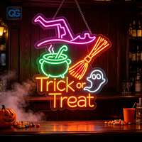 Enseigne lumineuse LED néon en acrylique en forme de citrouille, personnalisée, étanche IP54, à fixer au mur, pour décoration intérieure/extérieure d'Halloween