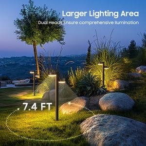 ไฟสวนพลังงานแสงอาทิตย์แบบกันน้ำสำหรับภายนอกอาคาร แพ็คคู่ 2 ชิ้น เหมาะสำหรับตกแต่งสวน ทางเดิน ทางรถวิ่ง - Product Image 5
