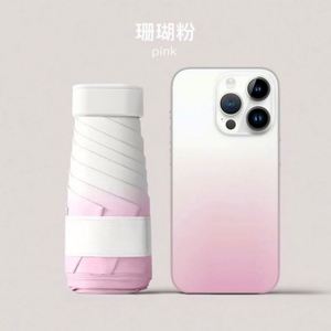 Paraguas Clásico Personalizado de Cinco Pliegues Resistente a los Rayos UV con Logotipo Personalizado, 210T Pongee, 8 Varillas - Diseño Mini Cápsula al por Mayor para Empresas - Product Image 6