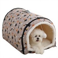 Nichoir pour chien toutes saisons, amovible, lavable, imperméable, respirant, motif chat, pour extérieur, été chaud, hiver, style villa de luxe