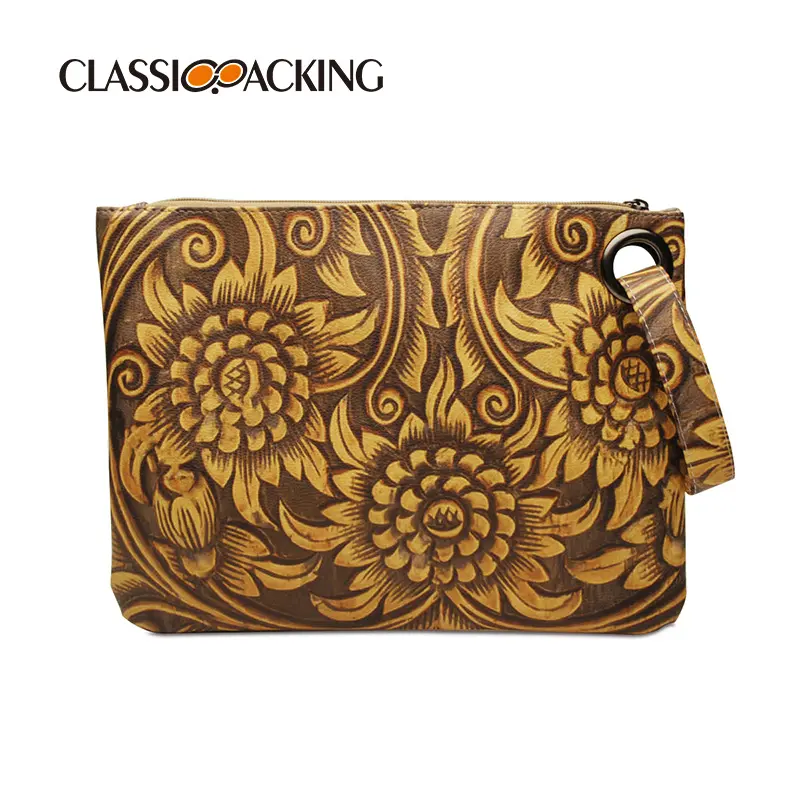 2022 Wholesale Animal Pattern Leopard Print Leather Zipper Vanity Pouch Travel Cosmetic Bags With Handle