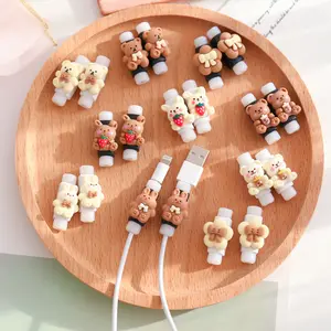 Cute Cartoon Animal Soft Silicone Cable Protector USB Data Charging Earphone Cord Cover