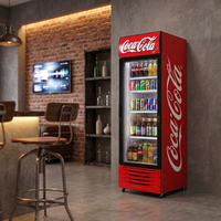 Réfrigérateur commercial vertical à porte vitrée personnalisée 309L, certifié CE ETL, prix de gros, refroidisseur de boissons pour magasin