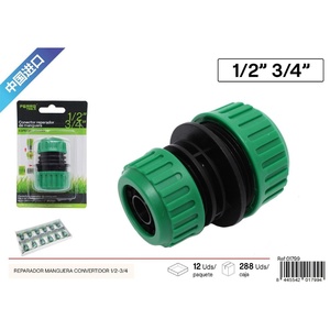 1/2 3/4 "convertitore di riparazione del tubo flessibile per il giardino e l'irrigazione - Product Image 1