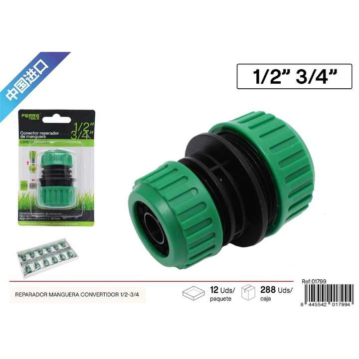 1/2-3/4" Hose Repair Converter for Garden and Irrigation