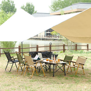 <span class=keywords><strong>Fauteuil</strong></span> de loisirs d'extérieur Kermit avec coussin en coton - Chaise de plage moderne en acier inoxydable, portable et pliable pour la maison et l'atelier - Product Image 2