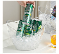 Seau à glace portable en forme de cœur avec poignée, bac à fruits en plastique pour boissons et vin, logo personnalisé pour club, fête en plein air, bar, pique-nique