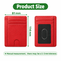 Portefeuille fin en cuir PU avec blocage RFID personnalisé, fenêtre transparente pour carte d'identité, emplacements multiples pour cartes, étui minimaliste pour cartes de crédit