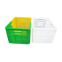 HUADU K203 Panier/Caisse en plastique blanc écologique, léger et durable pour fruits et légumes, conception anti-fuite, stockage logistique