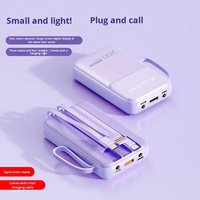 Banque d'alimentation de haute qualité 10000mah avec câble intégré et écran LED Produits à succès 2025 Banques d'alimentation 10000mah