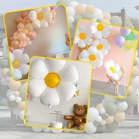 Ballon en aluminium Daisy, thème Hawaïen Plumeria, pour fête d'anniversaire, mariage, fête festive, décoration, fournitures Groovy Boho
