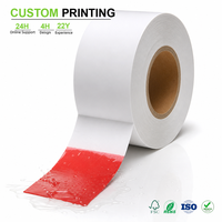 Étiquettes autocollantes personnalisées à changement de couleur sensible à l'eau, rouges, vierges, en papier adhésif blanc, impression en gros