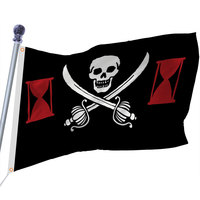 Drapeaux personnalisés en polyester Bx5ft Cross Sabres Swords Jolly Roger Pirate Dead Man's Chest pour l'automobile et les assurances