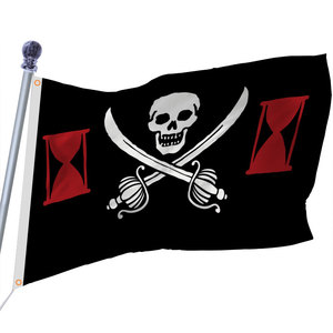Maßgefertigte 1,5m Kreuz-Säbel-Schwerter <span class=keywords><strong>Jolly</strong></span> Roger Piraten Totenbrust Polyester-Flaggen Banner für Automobil- und Versicherungszwecke - Product Image 2