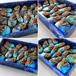 Pendentif en argile polymère de labradorite naturelle, pendentif déesse en pierre précieuse, fournisseur en gros de bijoux en céramique pour la fabrication de bijoux, article cadeau - Product Image 3