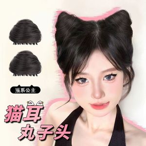 Pinza para el pelo con orejas de gato y doble moño, cola de caballo de alambre resistente al calor, para cualquier forma de rostro y cualquier tono de piel - Product Image 1