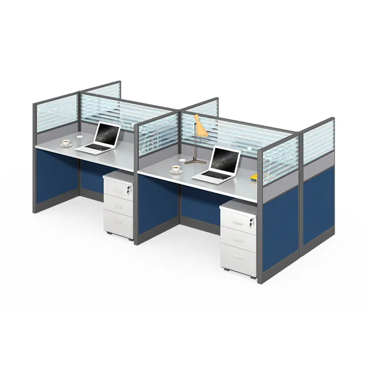 आधुनिक हॉट-सेलिंग डिजाइन बहु-व्यक्ति कंप्यूटर टेबल ऑफिस डिब्बे एल्यूमीनियम विभाजन लैपटॉप कार्यालय डेस्क वर्कस्टेशन