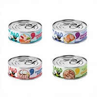 MAIDOU Nourriture humide pour chat riche en protéines, 100% satisfaction, boîte de 85g, ingrédients naturels, nourriture pour animaux en conserve