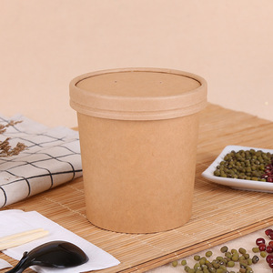 Bát Đựng Salad Bằng Giấy Thân Thiện Với Môi Trường Đóng Gói Thực Phẩm Có Nắp Cốc Giấy Dùng Một Lần Bán Sỉ, Hộp Đựng Thức Ăn Bằng Giấy Kraft Lấy Ra - Product Image 2