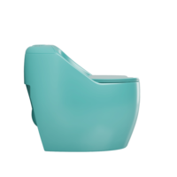 Siège de toilette allongé de couleur verte Conception d'escargots Monté au sol Vert Inodoros Sanitaires Salle de bain en céramique Cuvette de toilette
