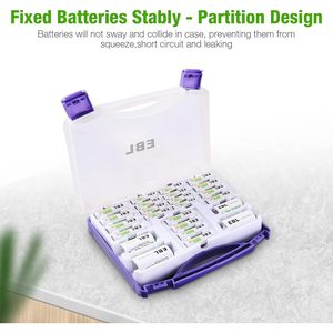 Caja de Pilas EBL Super Power Morada Incluye 12 Pilas AA y 8 Pilas AAA 2 Adaptadores C/D - Product Image 2