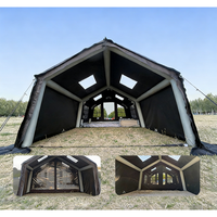 Tente gonflable quatre saisons imperméable de 8 + 8,8 mètres carrés, ouverture automatique rapide, camouflage, camping en plein air