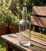 Botol Kaca Silinder 750ml dengan Tutup Gabus untuk Wiski, Rum, Minuman Keras, Wadah Penyimpanan Premium Berkualitas Tinggi