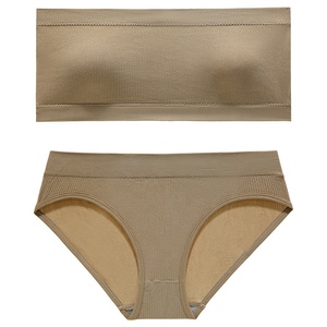 Lingerie sexy sans bretelles, ensemble soutien-gorge et culotte push up pour femmes, 2 pièces, personnalisation à chaud - Product Image 5