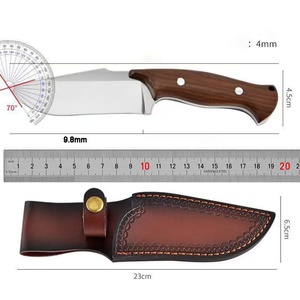 Couteau OEM en acier inoxydable avec surface miroir, manche en bois, multifonctionnel, portable, avec clip de ceinture réglable pour le camping et la découpe - Product Image 6