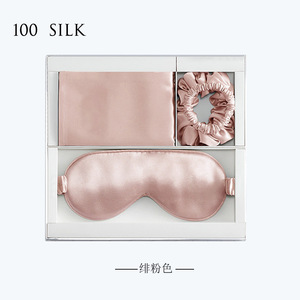 Custom Luxury 100% Pure <b>Silk</b> <b>Hair</b> <b>Scrunchies</b> Mulberry <b>Silk</b> Pillow Case With Zipper Pillowcase and Eye Mask Set With Box - Product Image 5