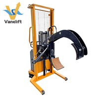 Lève-fût semi-électrique d'usine chinoise 300 400 500 kg, élévateur rotatif pour la manutention de fûts, inclinateur de bobines avec pince à rouleaux
