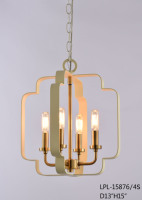 Lustre LED doré personnalisé de style chinois minimaliste, moderne et oriental pour salon, salle à manger, chambre et bureau
