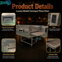 Commerciële 32 inch transportbandpizzaoven, elektrisch/gas, automatische pizza bakapparatuur voor bakkerijen