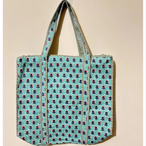 Sac fourre-tout matelassé en coton de qualité supérieure, imprimé floral personnalisé, ensemble de 3 pochettes, sac de marché, sac à bandoulière, prix de gros - Product Image 1