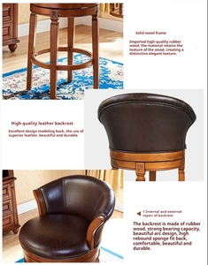 Sillas de <span class=keywords><strong>Bar</strong></span> Americanas de Madera Maciza, <span class=keywords><strong>Taburetes</strong></span> Altos Simples, Sillas de Comedor con Respaldo, Mesa <span class=keywords><strong>y</strong></span> Sillas <span class=keywords><strong>para</strong></span> Restaurante <span class=keywords><strong>y</strong></span> Bares - Product Image 5