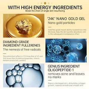 ชุดผลิตภัณฑ์ดูแลผิวหน้าแบรนด์ส่วนตัว 4 ชิ้น ชุดผลิตภัณฑ์ความงามทองคำ 24K สำหรับเดินทาง ชุดดูแลผิวหน้า แผ่นมาส์กใต้ตาทองคำ สครับหน้า เจลทำความสะอาดผิวหน้า เซรั่ม มาส์กเจล - Product Image 5