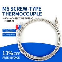 Sonde de thermomètre à thermocouple de type K et E, capteur de température à vis M6, fil de détection de température, Chine
