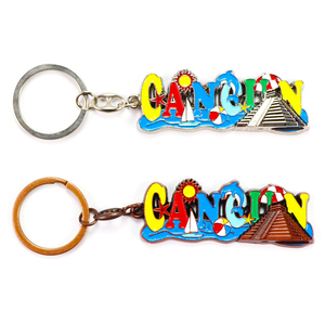 Porte-clés souvenir personnalisé avec logo, ville de Mexico, <span class=keywords><strong>Cancun</strong></span>, souvenir de <span class=keywords><strong>plage</strong></span>, souvenir touristique, lettre en métal - Product Image 1