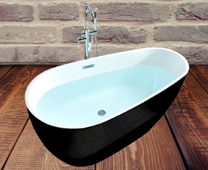 <span class=keywords><strong>Bañera</strong></span> acrílica independiente de 56 pulgadas, <span class=keywords><strong>bañera</strong></span> ovalada de tamaño estándar UPC, color negro, de <span class=keywords><strong>segunda</strong></span> <span class=keywords><strong>mano</strong></span> - Product Image 2