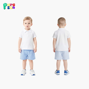 Hochwertige Jungenbekleidungssets Maßgeschneiderte lässige gestreifte Kinderanzüge Hemd und Shorts Jungenbekleidungsset - Product Image 1