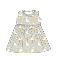 Robe d'été sans manches à volants pour filles, imprimé personnalisé, en tissu de bambou, pour tout-petits et enfants, collection très prisée