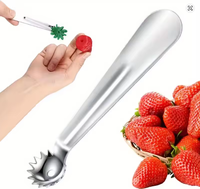 Tomatensteelverwijderaar Aardbeienballetjesmaker Roestvrijstalen Aardbeienontpitter Fruit- en groente steelverwijderaar