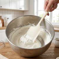 Spatule en silicone extra large, résistante à la chaleur et au four, de qualité alimentaire, flexible et anti-rayures pour la pâtisserie, la pâte à biscuits et la pâte à gâteau