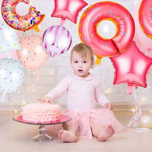 Set de Globos de Donut, Globo de Aluminio con Forma de Donut, Decoración para Fiesta de Cumpleaños Infantil - Product Image 2
