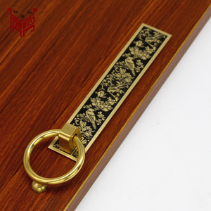 New Chinese Style Brass Cabinet <b>Door</b> Handles Ring Shape Durable Furniture Handle - Product Image 2