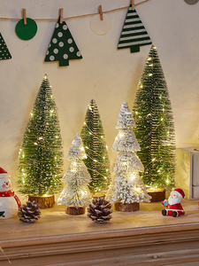 Mini décorations de Noël en pin à faire soi-même, petit ornement d'ambiance de bureau, micro-paysage de fenêtre, cadeau pour Noël - Product Image 2