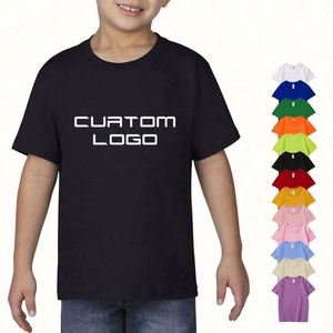 T-shirts décontractés à col rond en tricot doux et agréable pour la peau pour enfants, 100% coton pur, manches courtes - Product Image 2