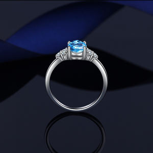 Anelli in argento Sterling 925 per donne eleganti accessori per feste nuziali in pietra Azurite - Product Image 4