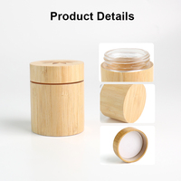 Bocaux en verre vides de 90 ml (3 oz) avec couvercles en bambou, personnalisables avec logo gravé, pour la vente en gros